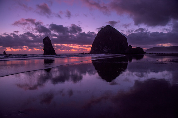 Sunset at Haystack Rock, Cannon Beach